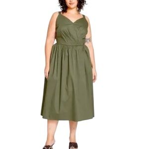 Universal Standard Olive Green Midi Dress